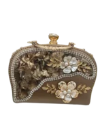 White & Gold Beaded Handbag