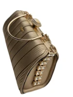 Golden stripped clutch bag