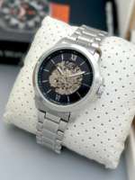 Fossil Silver Skeleton Dial Automatic Watch