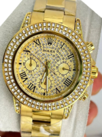 Luxury Gold Chronograph Style Watch for Men – Diamond Look Bezel (Rolex Inspired) - Image 2