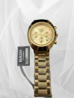 Rado Gold Dial Chronograph Watch for Men (Stainless Steel Strap) - Image 2