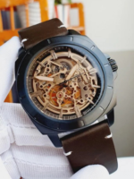 Fossil Automatic Skeleton Brown Leather Watch for Men