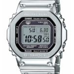 Casio G-Shock Silver Metal Strap Black Dial Men Watch