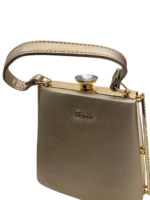 Designer Crystal Embellished Golden Handbag - Image 2