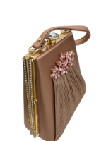 Designer Pink Crystal Embellished Handbag - Image 2