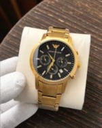 Luxury-Inspired Gold Stainless Steel Chronograph Watch | Black Dial | Premium Men’s Timepiece - Image 2