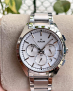 Luxury-Inspired Silver Stainless Steel Chronograph Watch | Elegant White Dial | Premium Men’s Timepiece - Image 4