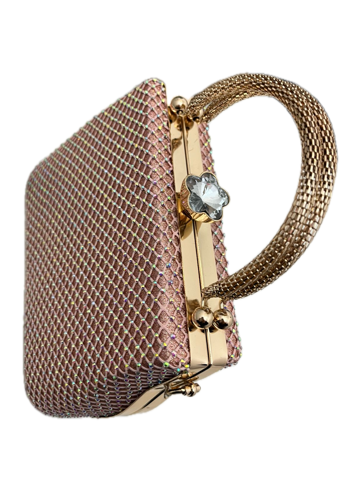 WhatsApp Image 2026-01-07 at 12.19.02 (2) Background Removed EVENING & FORMAL CLUTCH Diamante Netted Top Handle - Image 1