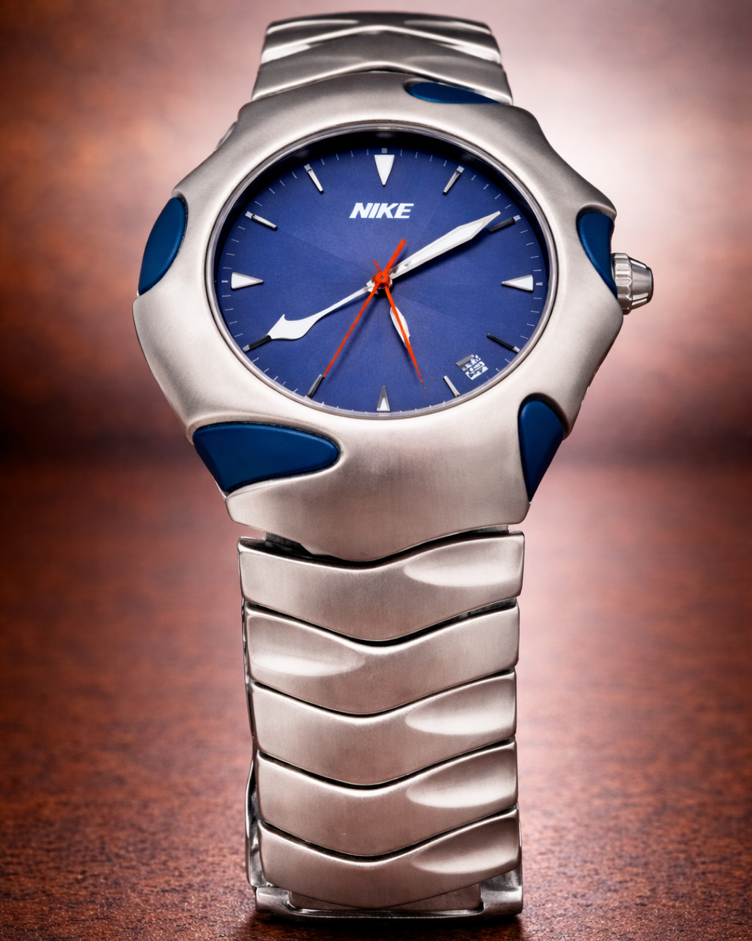 v (18) Nike Velocity X Blue Steel Analog Watch - Image 1