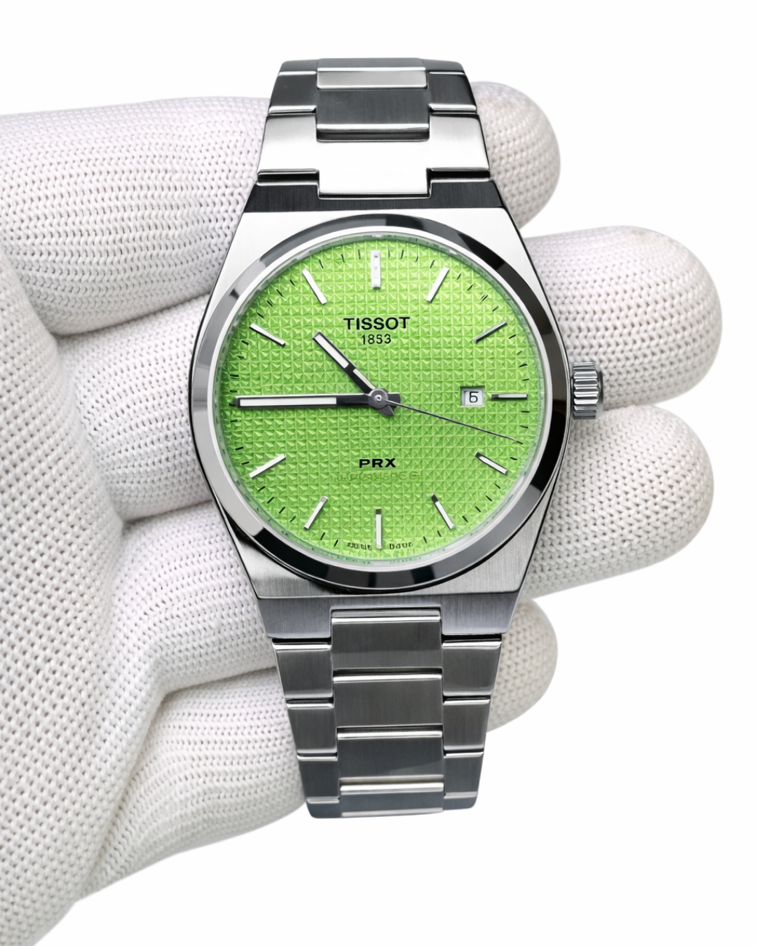 v (6) Tissot PRX Green Textured Dial – Stainless Steel Edition - Image 1