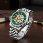 Rolex green dial, a skeletonized movement watch