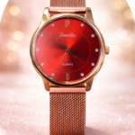 Semilla Rose Luxe Ruby Dial Wrist Watch for Women & Girls Classic Dial Quality Stainless Steel